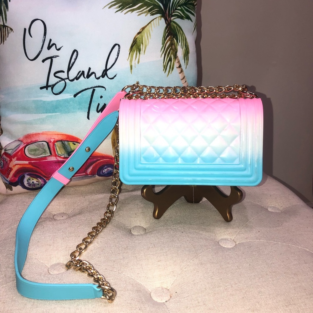 Luxury Rainbow Jelly Chain Crossbody Bag Excellent Condition - Picture 4 of 11